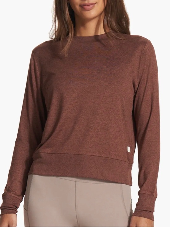 Willow Tops - Vuori Daydream Crew Long Sleeve Shirt Size M Brown Heather VW133